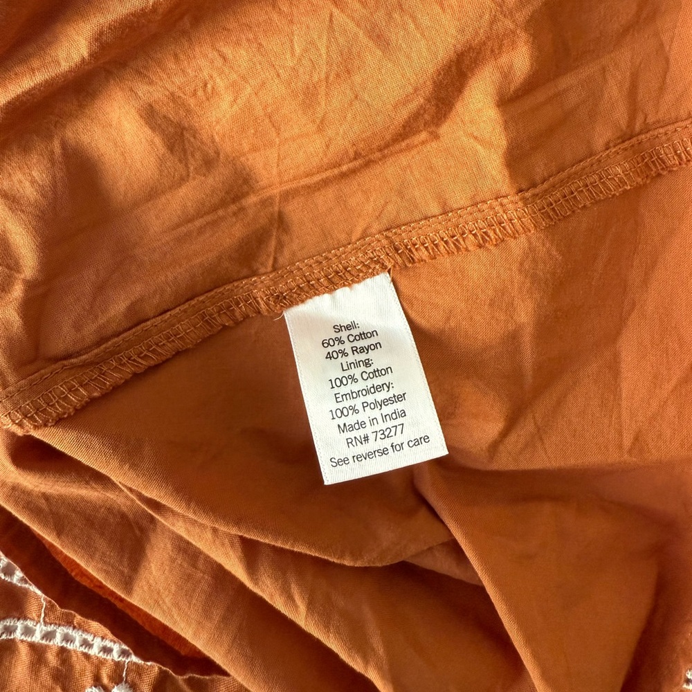 LC Lauren Conrad Burnt Orange Embroidered Skirt Women’s Size Small Maxi - Picture 4 of 7